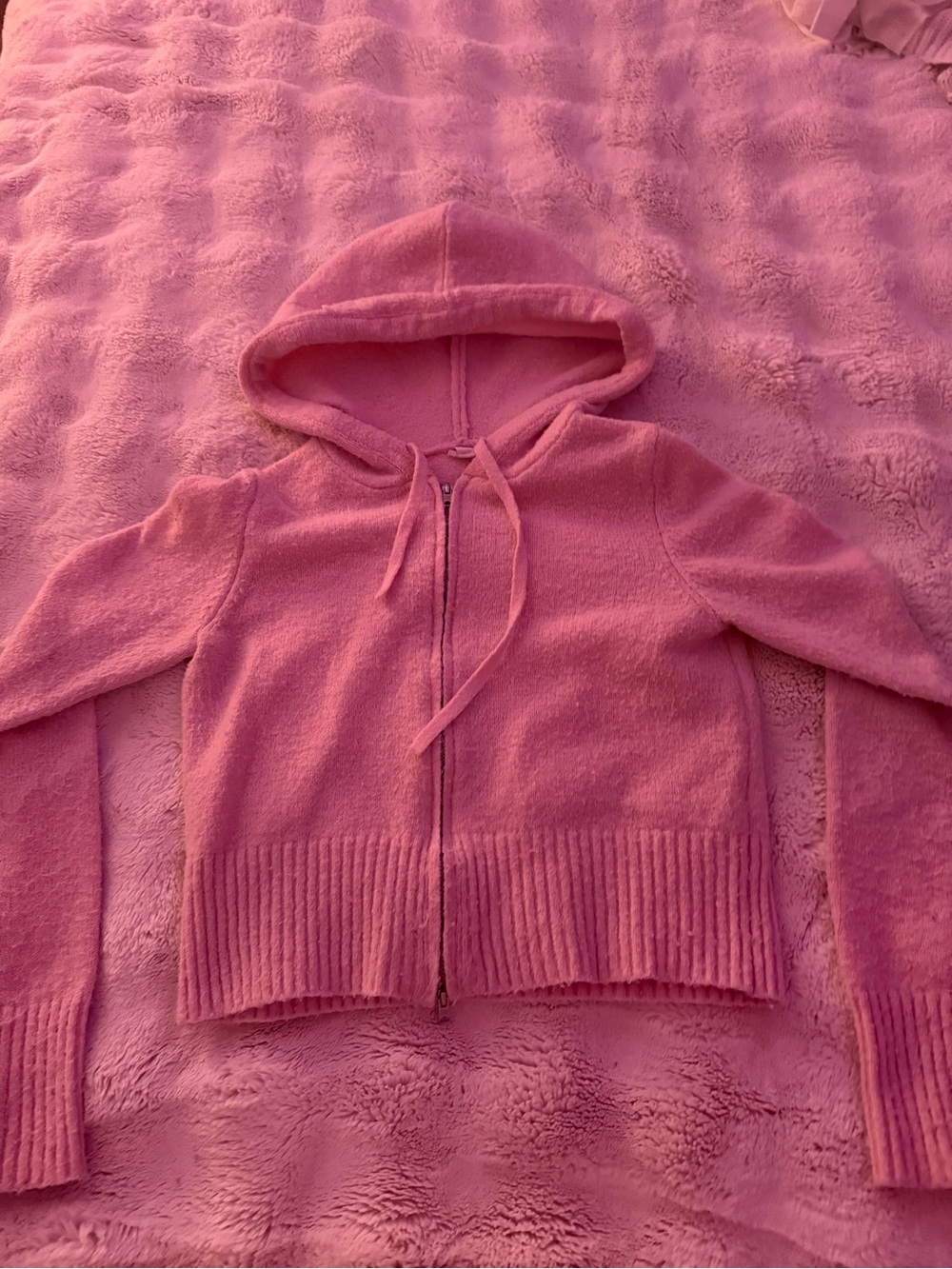 Garage Pink Hooded Zip Cardigan